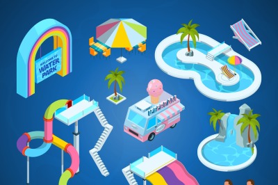 3D pictures of water park attractions