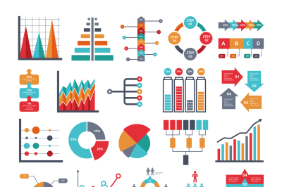 Various business symbols for for infographic projects