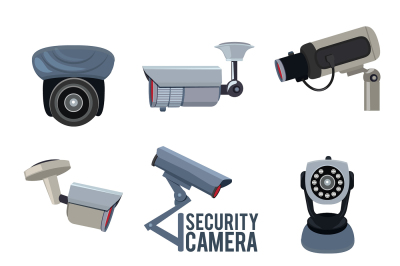 Various vector pictures of security cameras