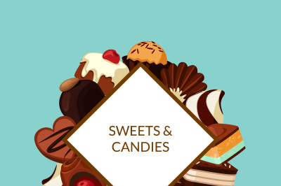 Vector cartoon chocolate candies illustration