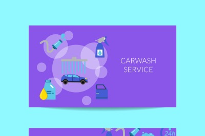 Vector business card template for car washing service