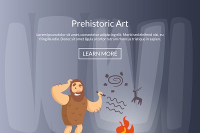 Vector cartoon cavemen illustration