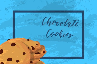 Vector chocolate cookies with grunge texture