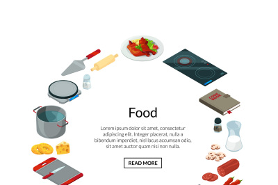 Vector cooking food isometric