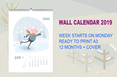 Funny Pig Calendar 2019