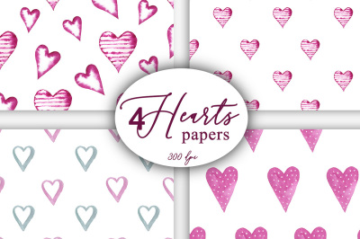 Digital paper of pink hearts