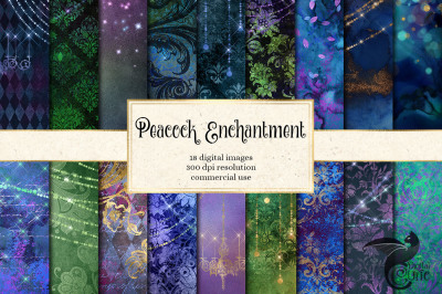 Peacock Enchantment Digital Paper