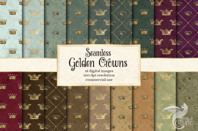 Golden Crowns Digital Paper