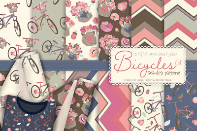 Bicycles 08 - Seamless Patterns &amp; Digital Papers