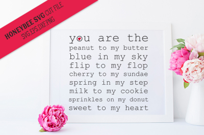 You Are the Sweet to My Heart SVG Cut File