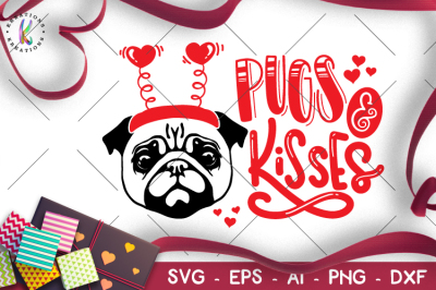 Download Best Free Download Svg Cut Files Download Pugs And Kisses Svg Pug Valentine S Day Dog Free