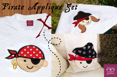 Pirate Kid Set | Applique Embroidery