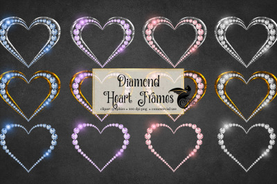 Diamond Heart Frames Clipart