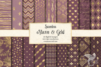 Mauve and Gold Digital Paper