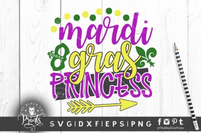 Mardi Gras Princess SVG DXF PNG EPS