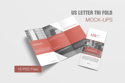 US Letter Tri Fold Mockup