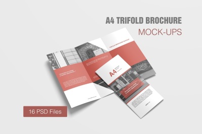 A4 TriFold Brochure Mockup