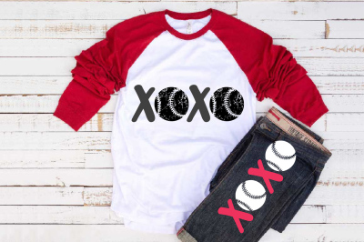 XOXO Baseball Tackle Svg Play Christmas valentine's day Love 1175S