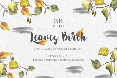 Leaves Birch Watercolor png