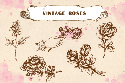 Set of Vintage Roses
