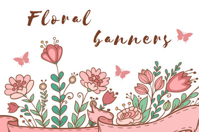 Decorative Floral Banners