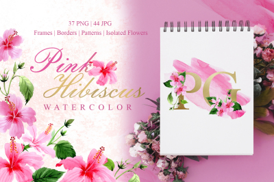 Pink Hibiscus Watercolor png