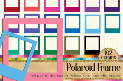 Download 102 Solid Color Polaroid Frames Clip Art Digital Photo Frame Free Free Svg Download Svg Cut Files For Animation
