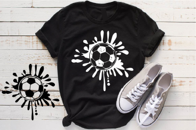 Splatter Soccer Tackle Svg Soccerball ink svg Blood Splash ball 1179s