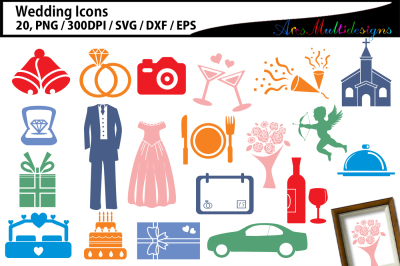 Wedding clipart SVG &2F; Wedding party clipart &2F; wedding party icons