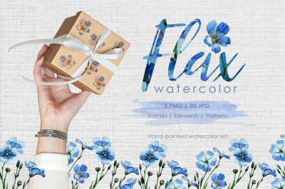 Flax blue Watercolor png