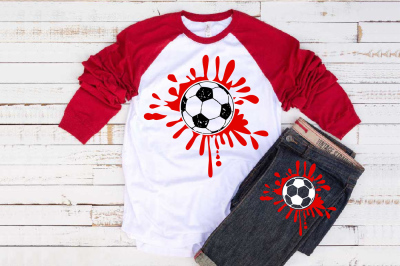 Blood Soccer Tackle Svg Soccerball ink Splash Splatter ball 1184s