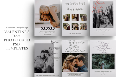 Valentine's Day Photo Card Templates Pack