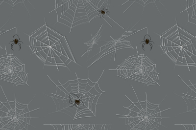 Collection of spiders and webs pattern