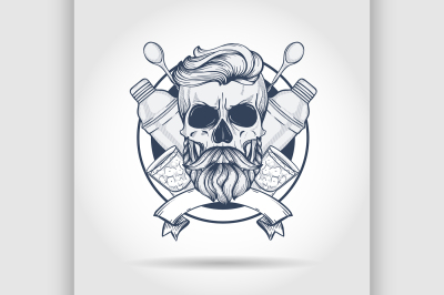 Sketch, barman skull