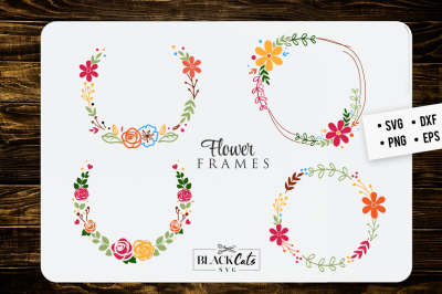 Flower frames SVG floral frames SVG