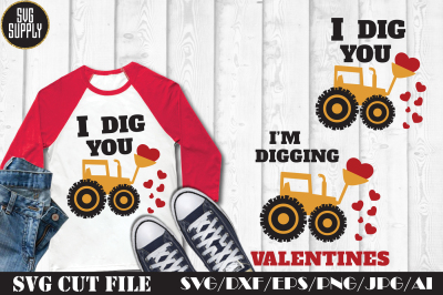 Valentines Day Tractor Truck SVG Cut File