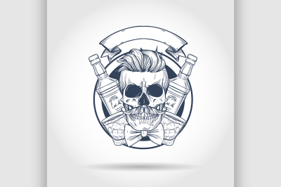 Sketch&2C; barman skull