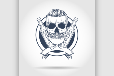 Sketch&2C; barman skull