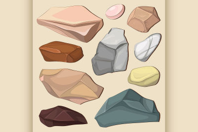 Set of color stones