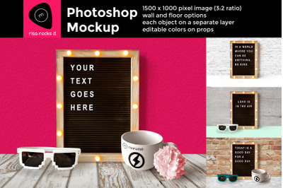 Letter Board and Mug | Photoshop Mock Up