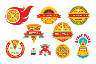 Pizza - Vector Badges Set