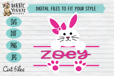 Easter Bunny Girl Monogram - SVG Cut File
