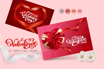 Valentine Vector Greeting Cards