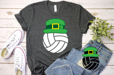 Volleyball Leprechaun St. Patricks Day SVG Lucky Clover 1191S 