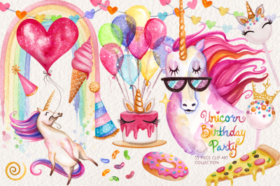 Watercolor Unicorn Birthday Party