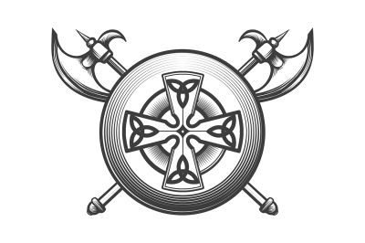 Celtic Shield with Axes