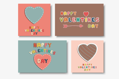 Valentine day cards - doodle design