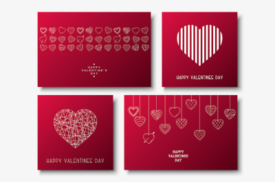 Set of Happy Valentine's Day cards