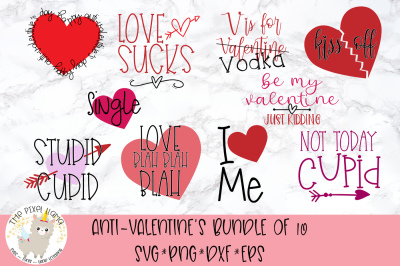 Anti Valentine&#039;s Bundle of 10 SVG Cut Files