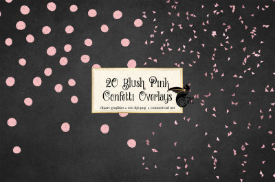 Blush Pink Confetti Overlays